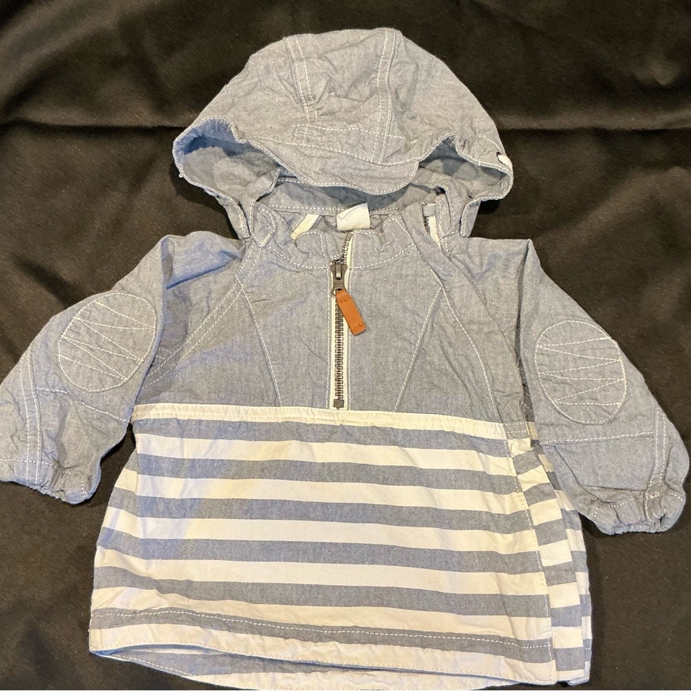 H&M Blue and White Striped jacket/windbreaker
